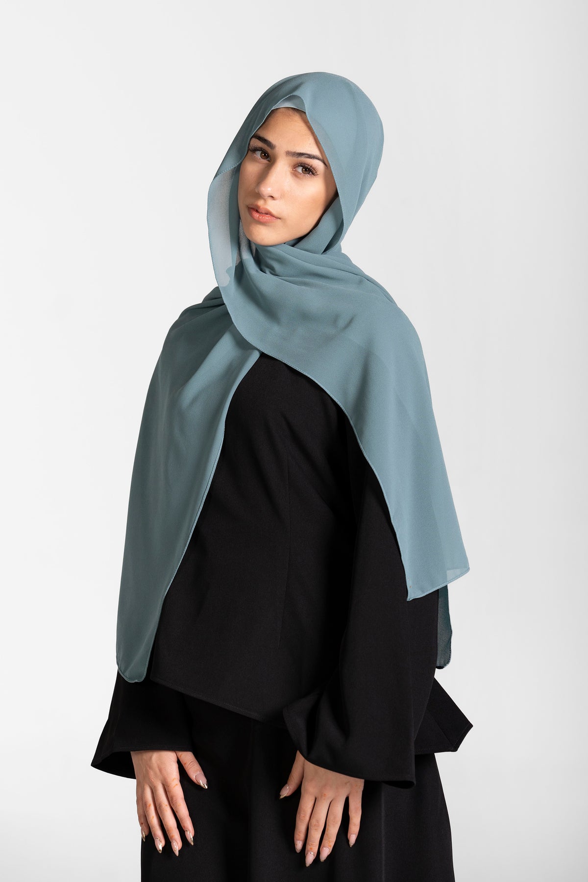 Chiffon Hijab Set With Matching Hijab Cap
