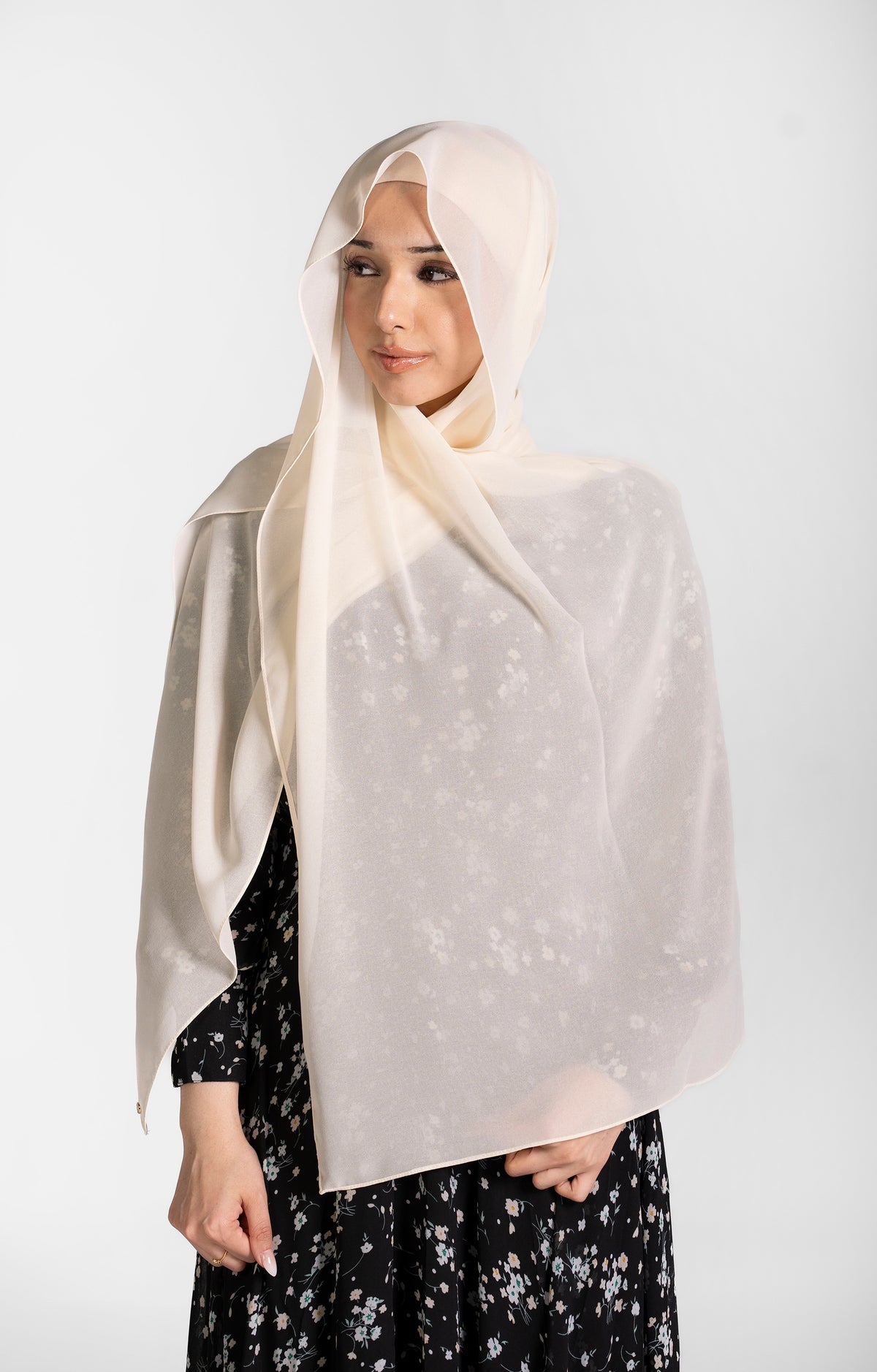 Chiffon Hijab Set With Matching Hijab Cap