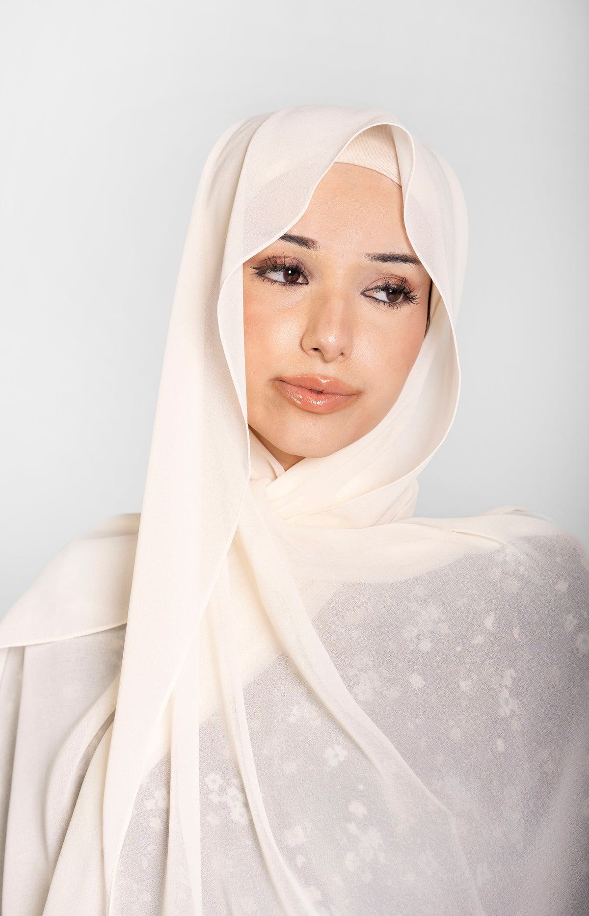 Chiffon Hijab Set With Matching Hijab Cap