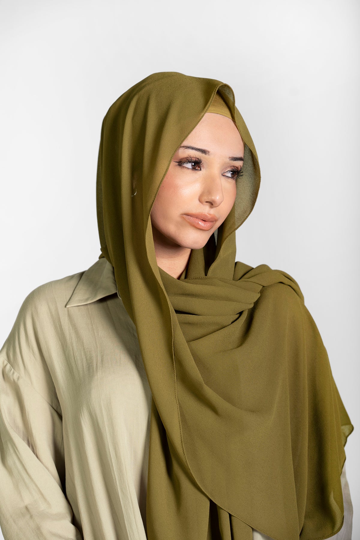 Chiffon Hijab Set With Matching Hijab Cap
