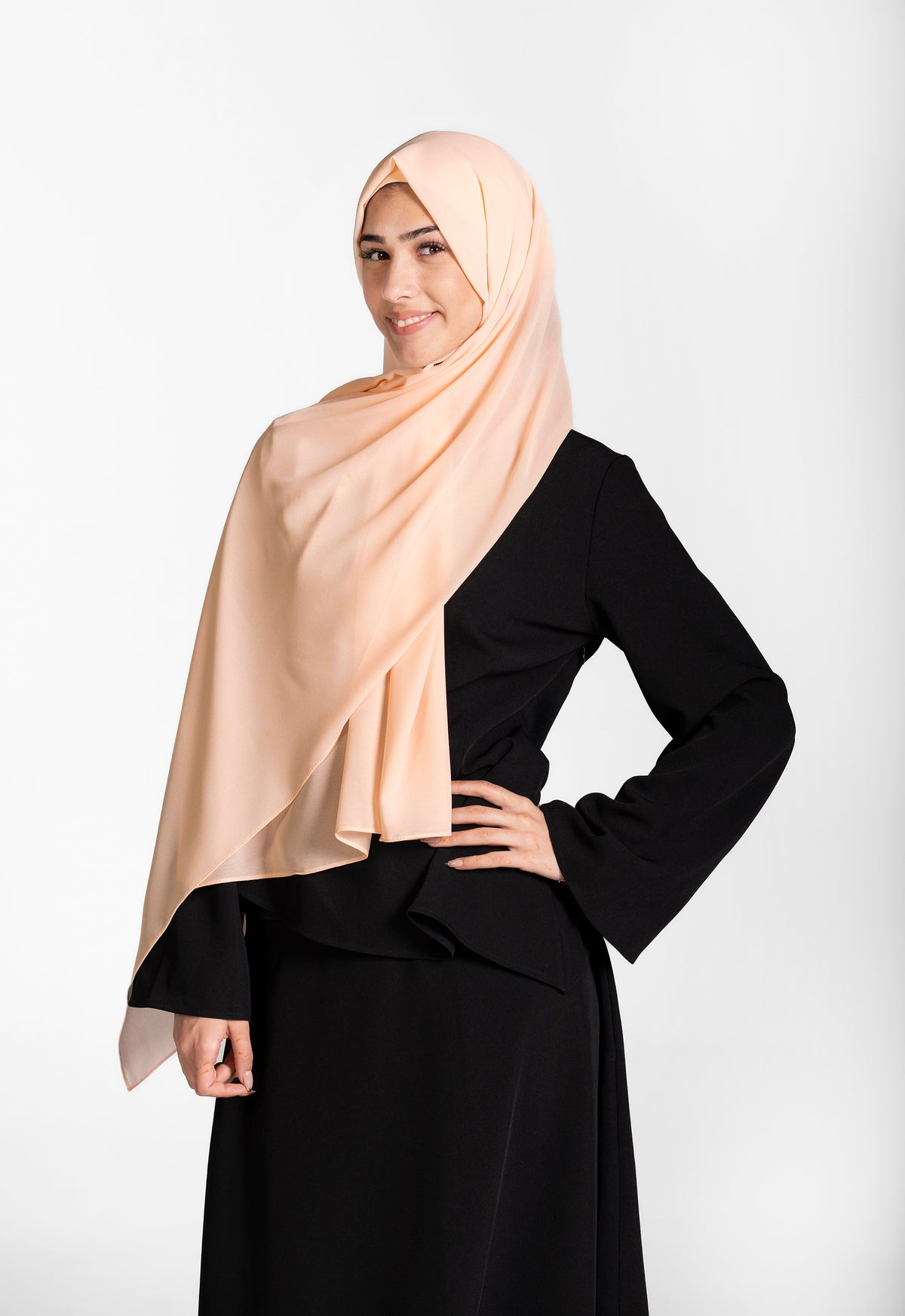 Chiffon Hijab Set With Matching Hijab Cap