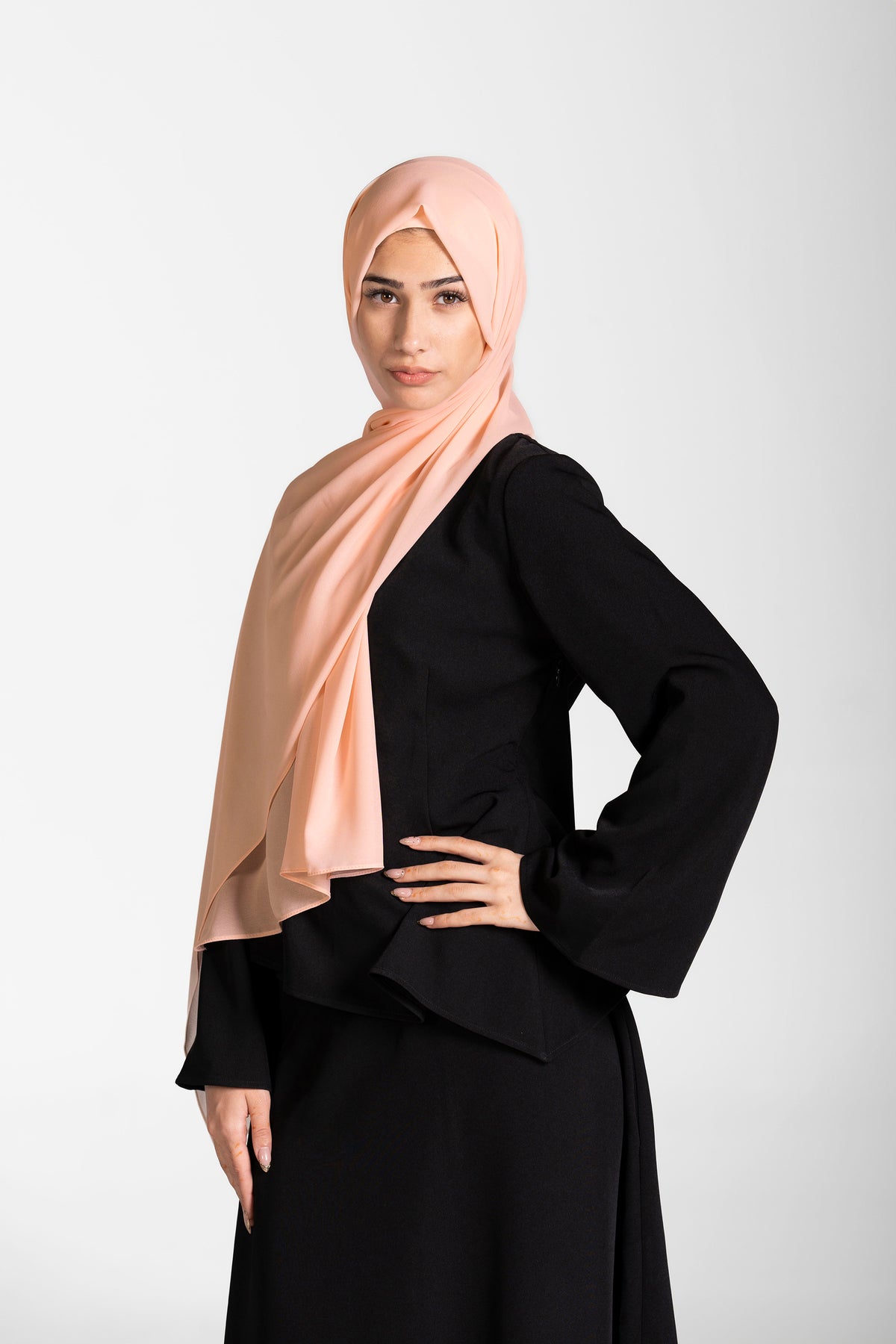 Chiffon Hijab Set With Matching Hijab Cap