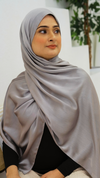 Satin Crinkle Hijab - silver