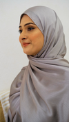 Satin Crinkle Hijab - silver