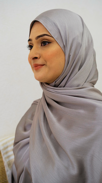 Satin Crinkle Hijab - silver