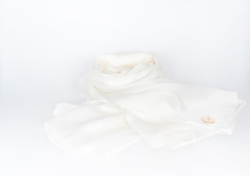 Satin Crinkle Hijab - white