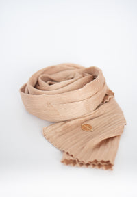 Satin Wavy Hijab - gold