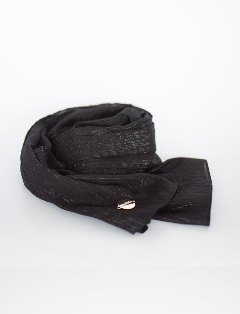 Chiffon Glitter Hijab - Black