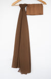 Chiffon Hijab Set With Matching Hijab Cap - brown