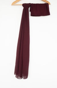 Chiffon Hijab Set With Matching Hijab Cap - maroon