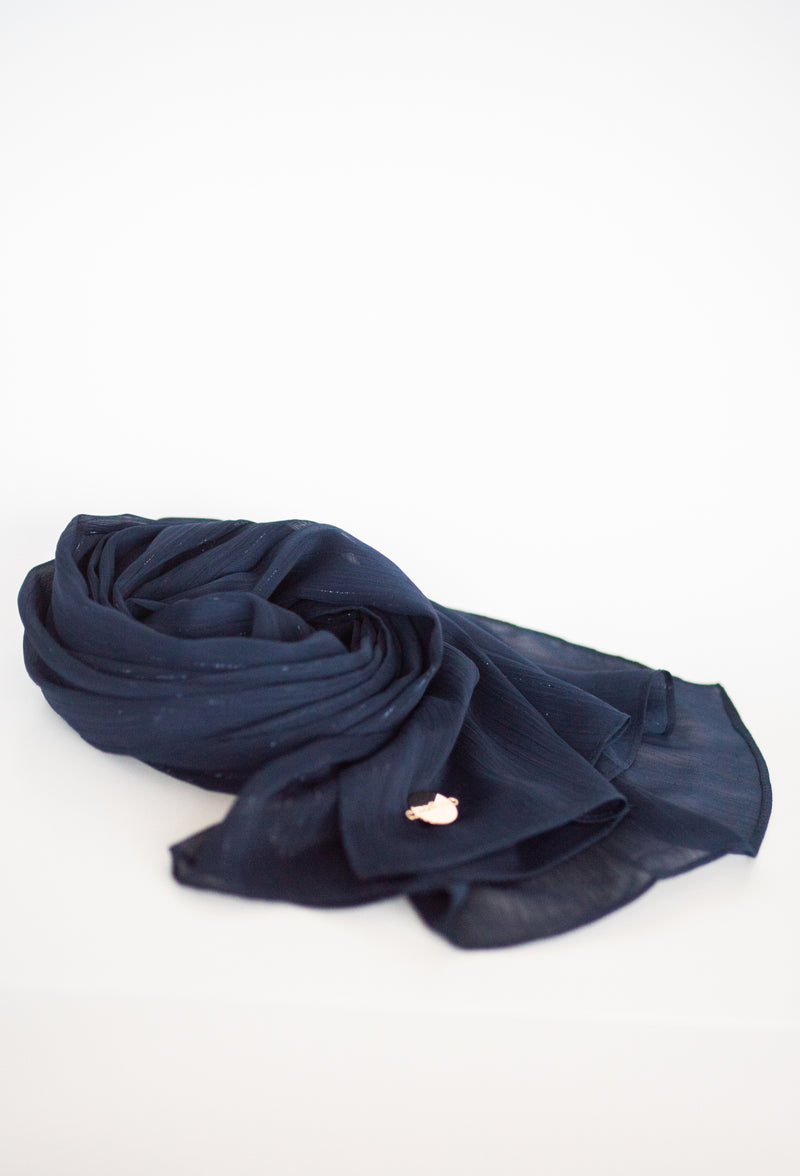 Chiffon Sparkle Hijab - dark blue