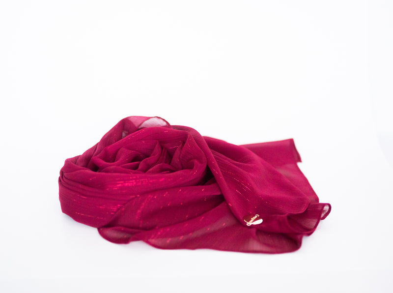 Chiffon Sparkle Hijab - Maroon