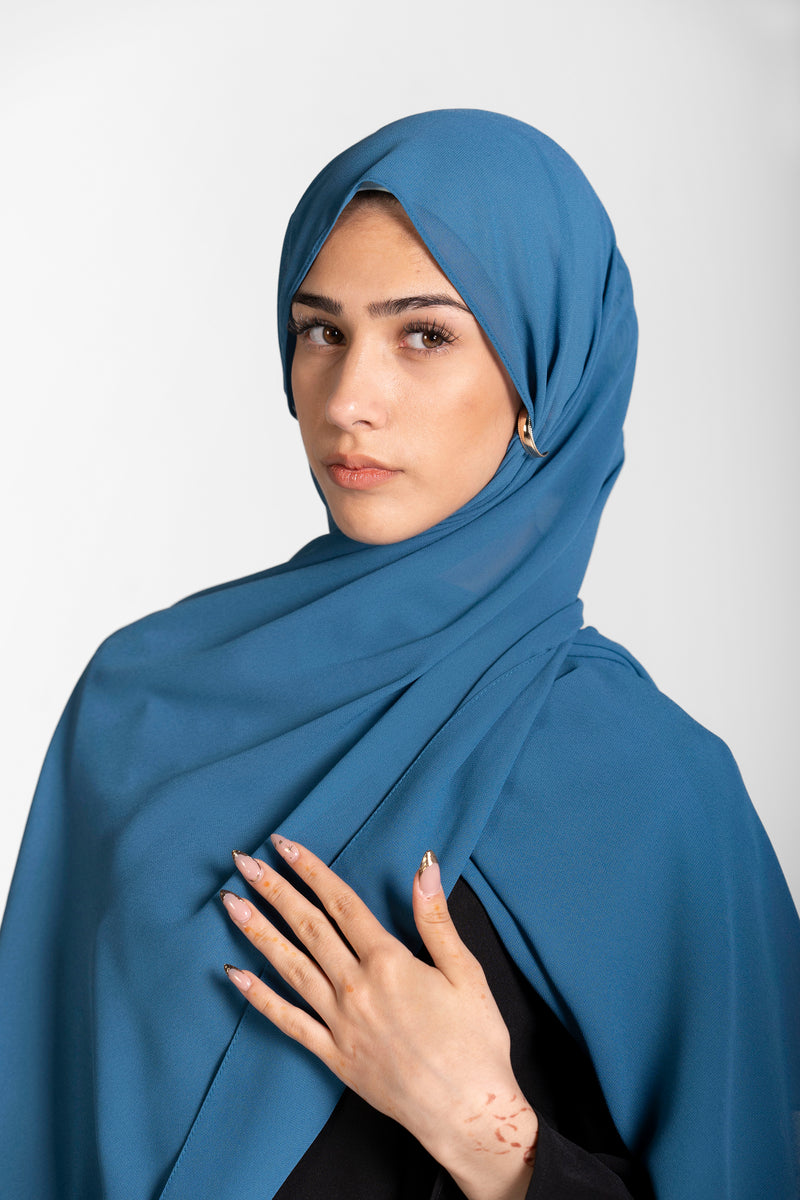 Chiffon Hijab Set With Matching Hijab Cap