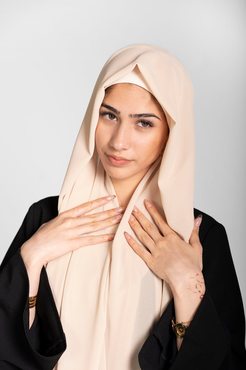 Chiffon Hijab Set With Matching Hijab Cap