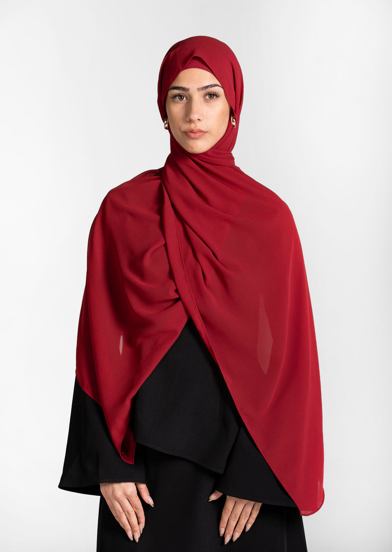 Chiffon Hijab Set With Matching Hijab Cap