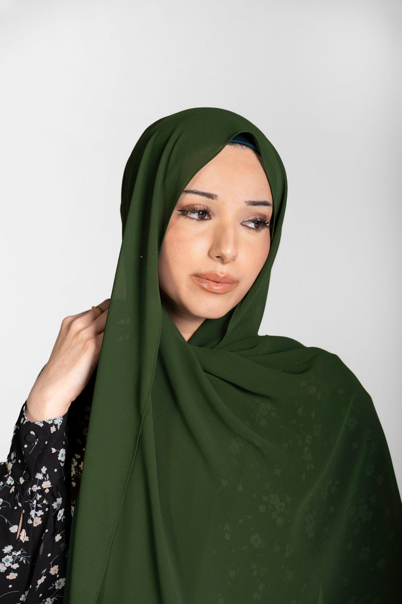 Chiffon Hijab Set With Matching Hijab Cap