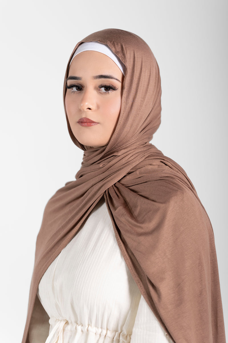 Jersey Hijab - dark nude