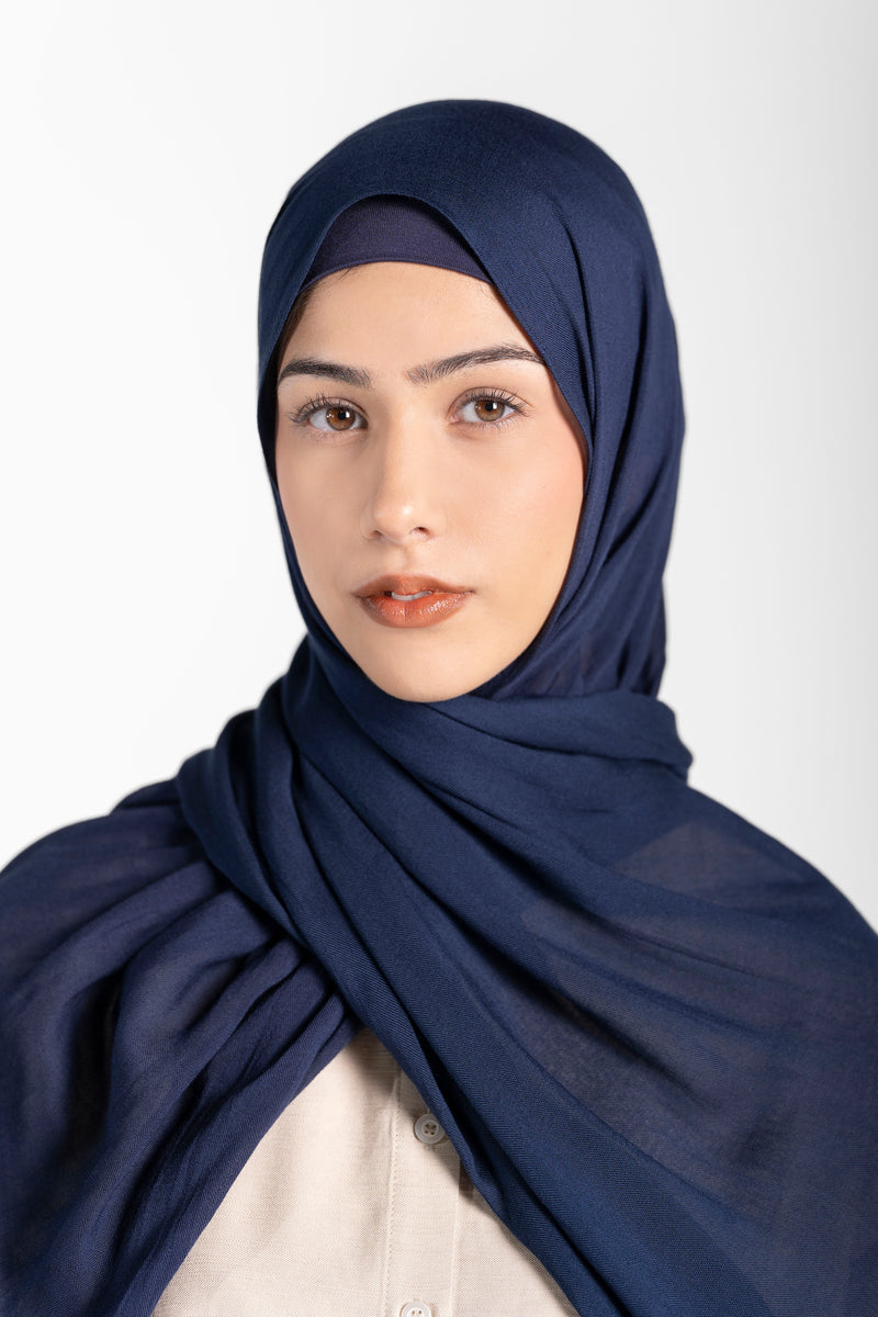 Modal Hijab Set - Navy