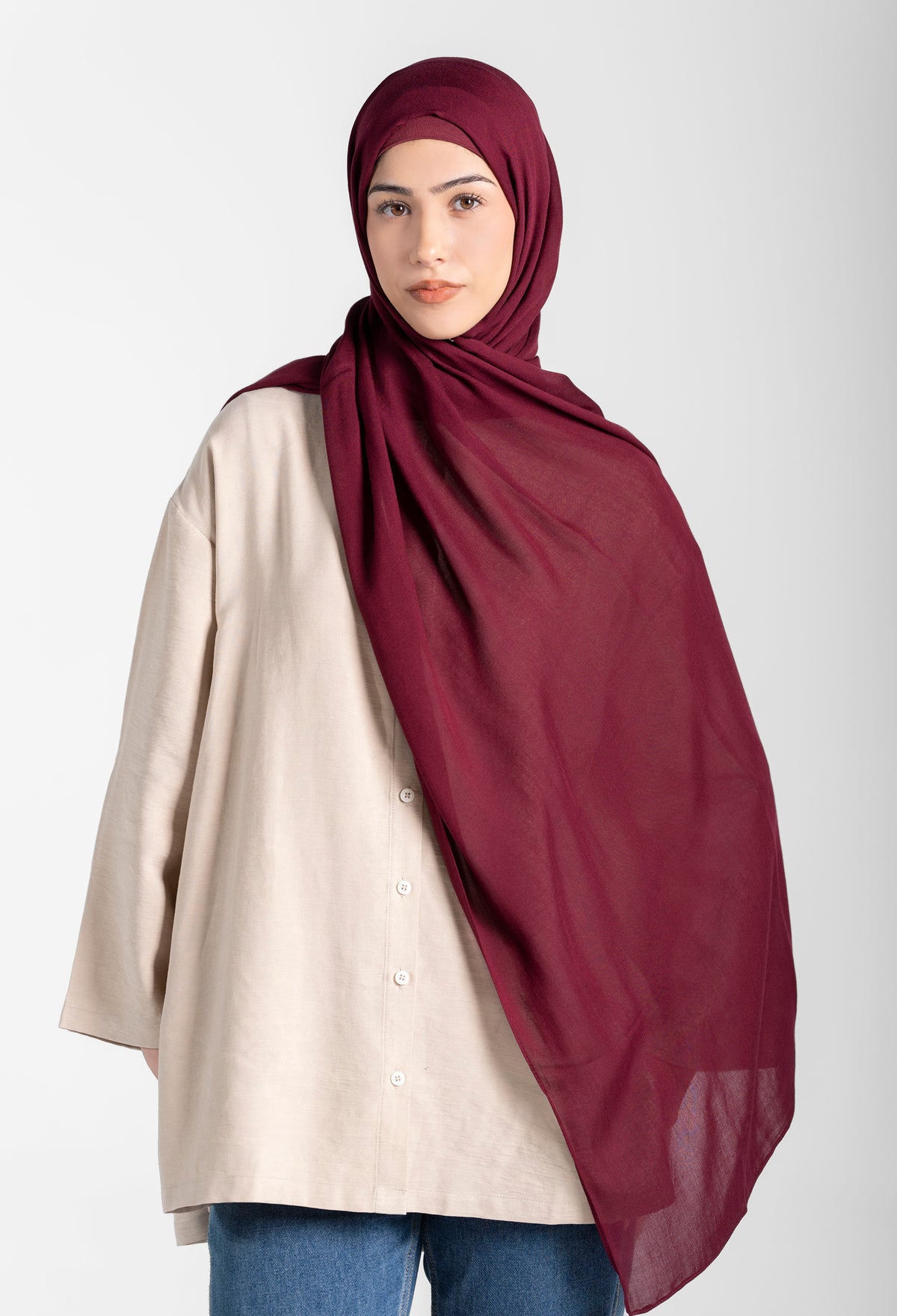 Modal Hijab Set - Maroon