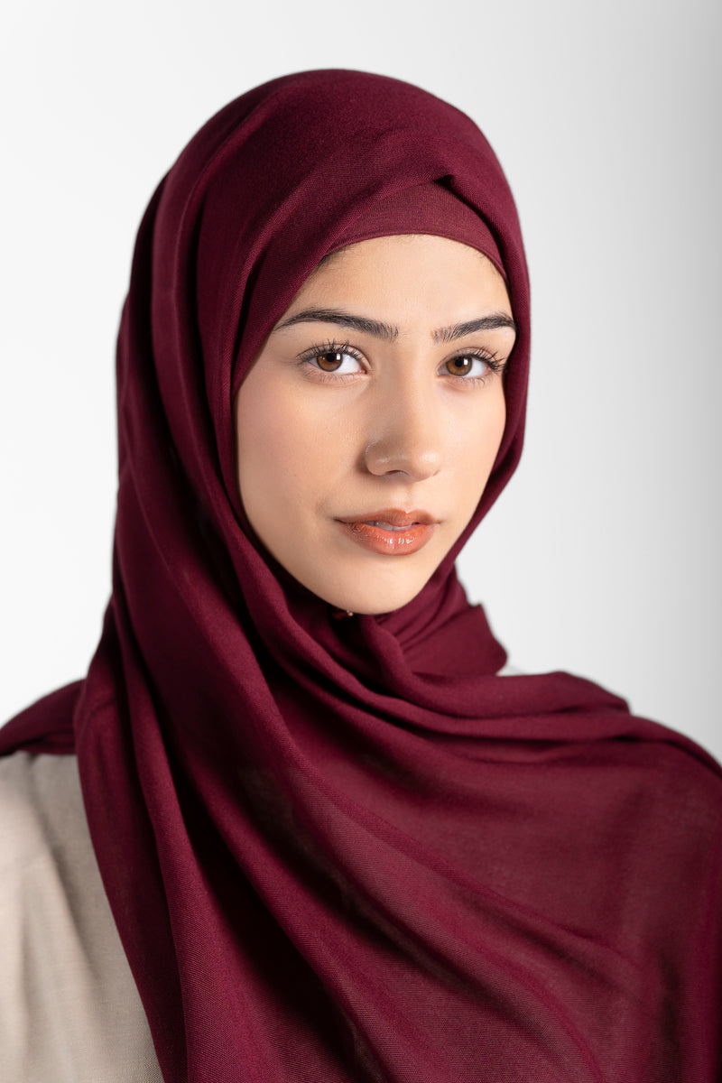 Modal Hijab Set - Maroon