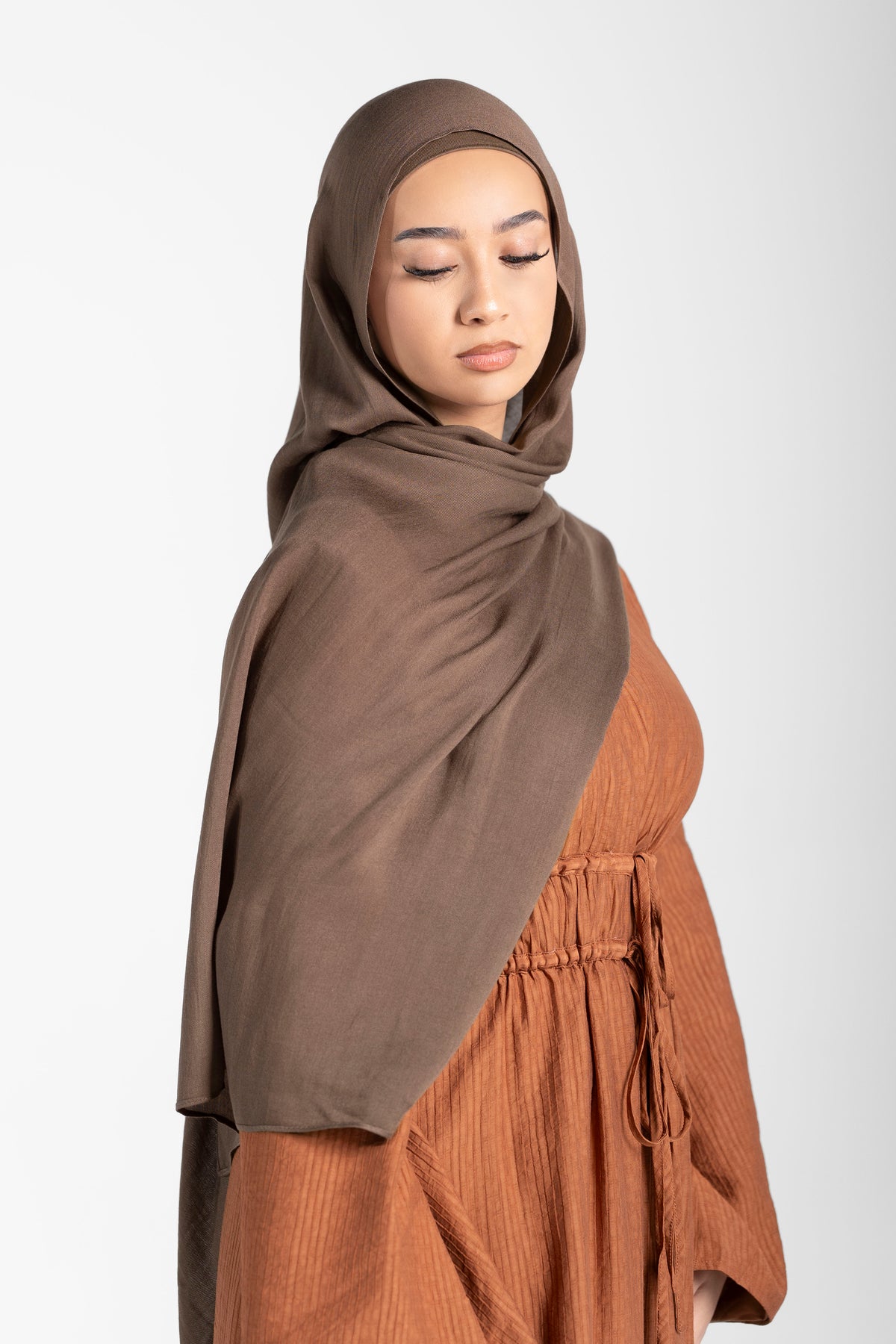 Modal Hijab Set - Brown