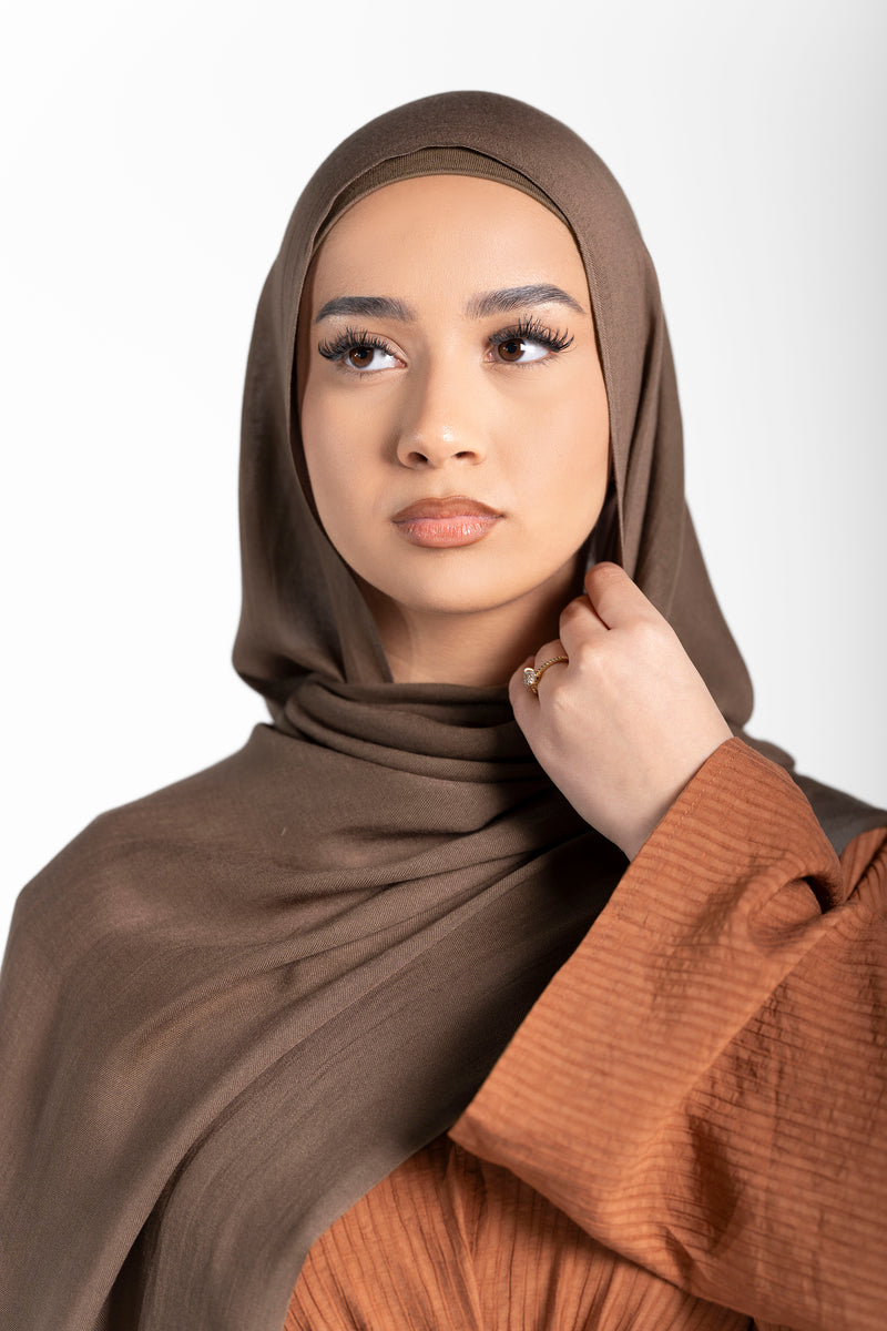 Modal Hijab Set - Brown