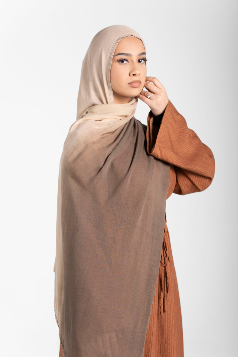 Modal Ombre Hijab - Brown/Nude