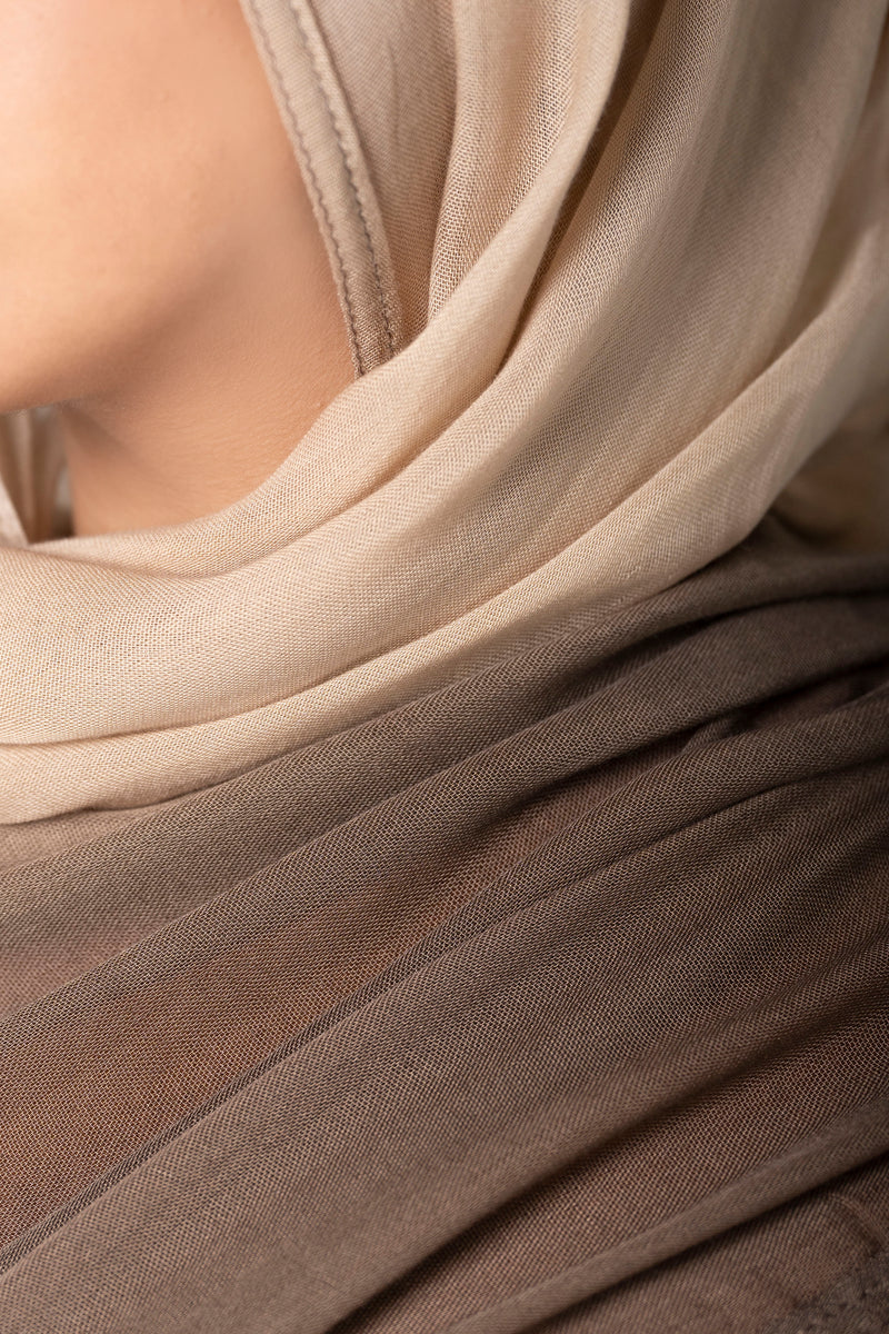 Modal Ombre Hijab - Brown/Nude