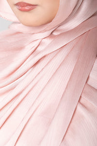 Satin Crinkle Hijab - Pink