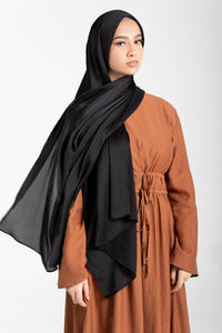 Satin Crinkle Hijab - Black