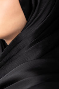 Satin Crinkle Hijab - Black