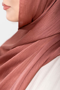Satin Crinkle Hijab - Salmon