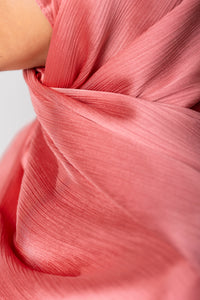 Satin Crinkle Hijab - Coral