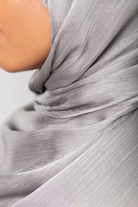 Satin Crinkle Hijab - Silver