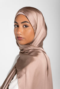 Satin Crinkle Hijab - Rust