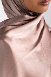 Satin Crinkle Hijab - Rosewood