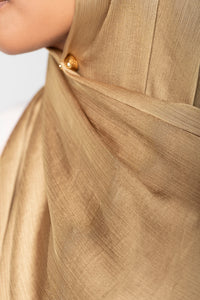 Satin Crinkle Hijab - Bronze Gold