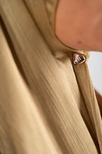 Satin Crinkle Hijab - Bronze Gold