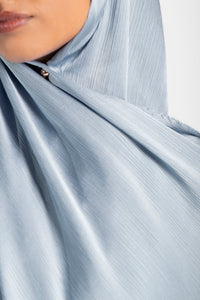 Satin Crinkle Hijab - Sky blue