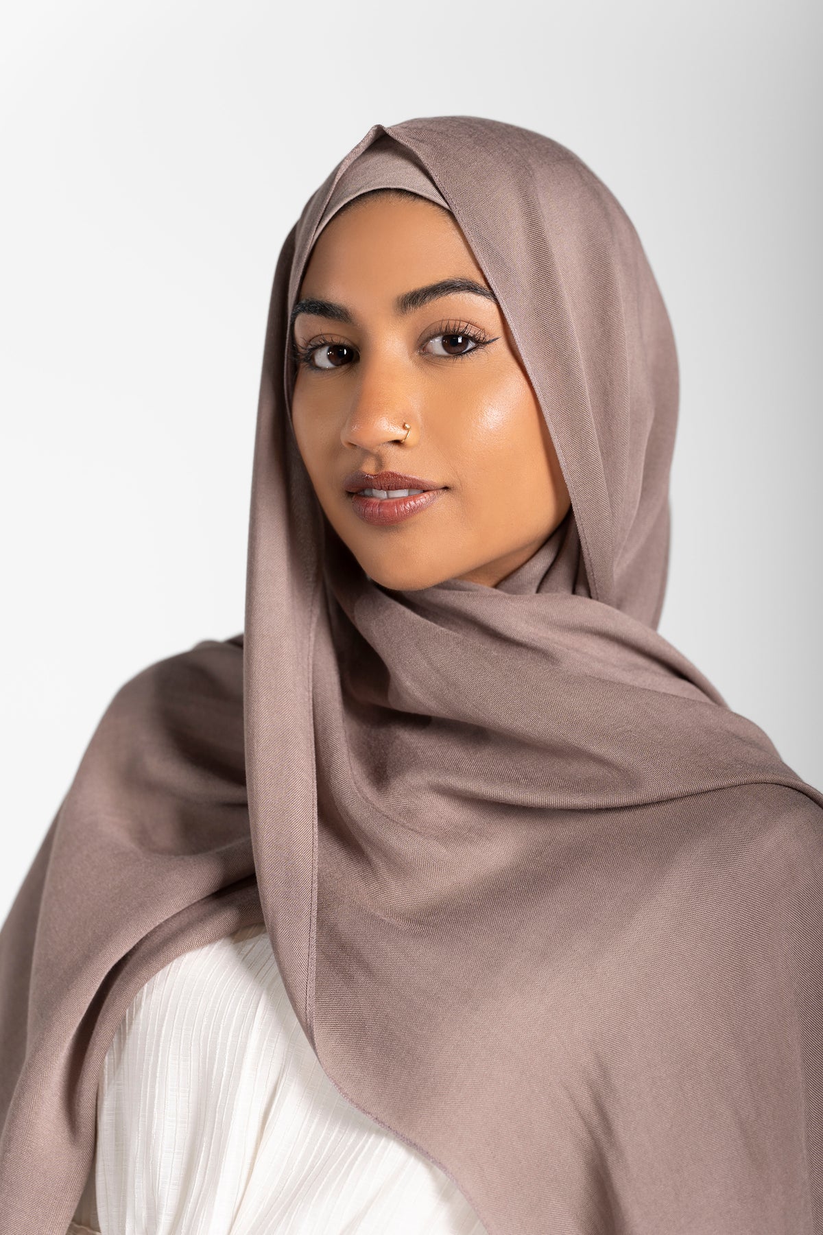 Modal Hijab Set - Brown/Grey