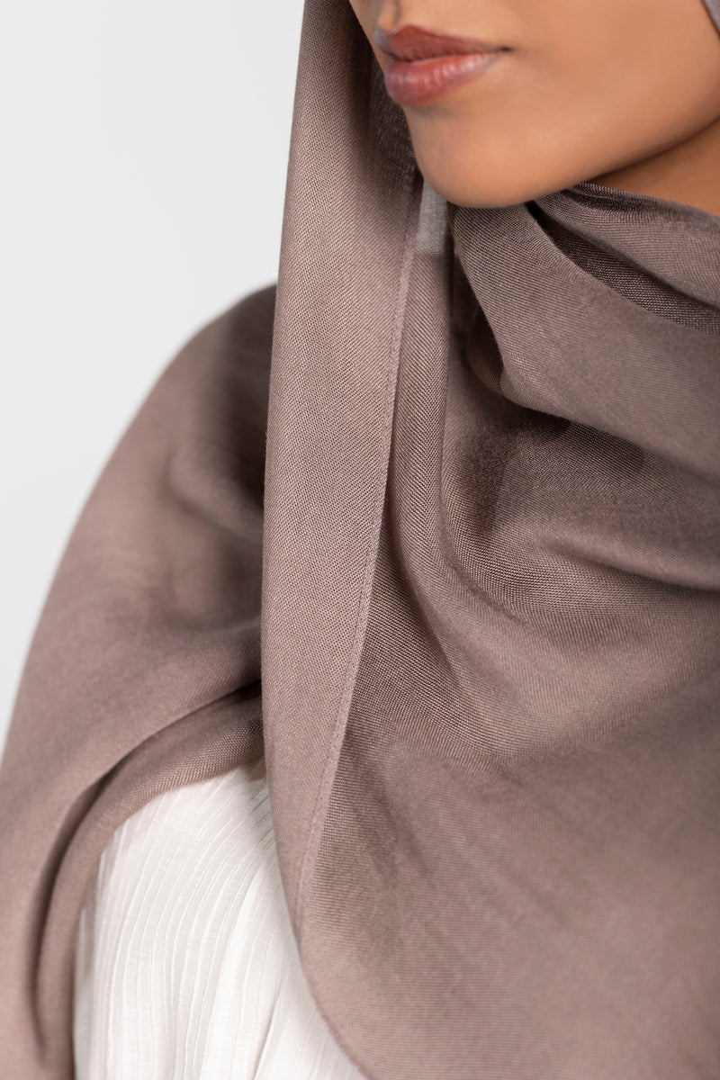 Modal Hijab Set - Brown/Grey