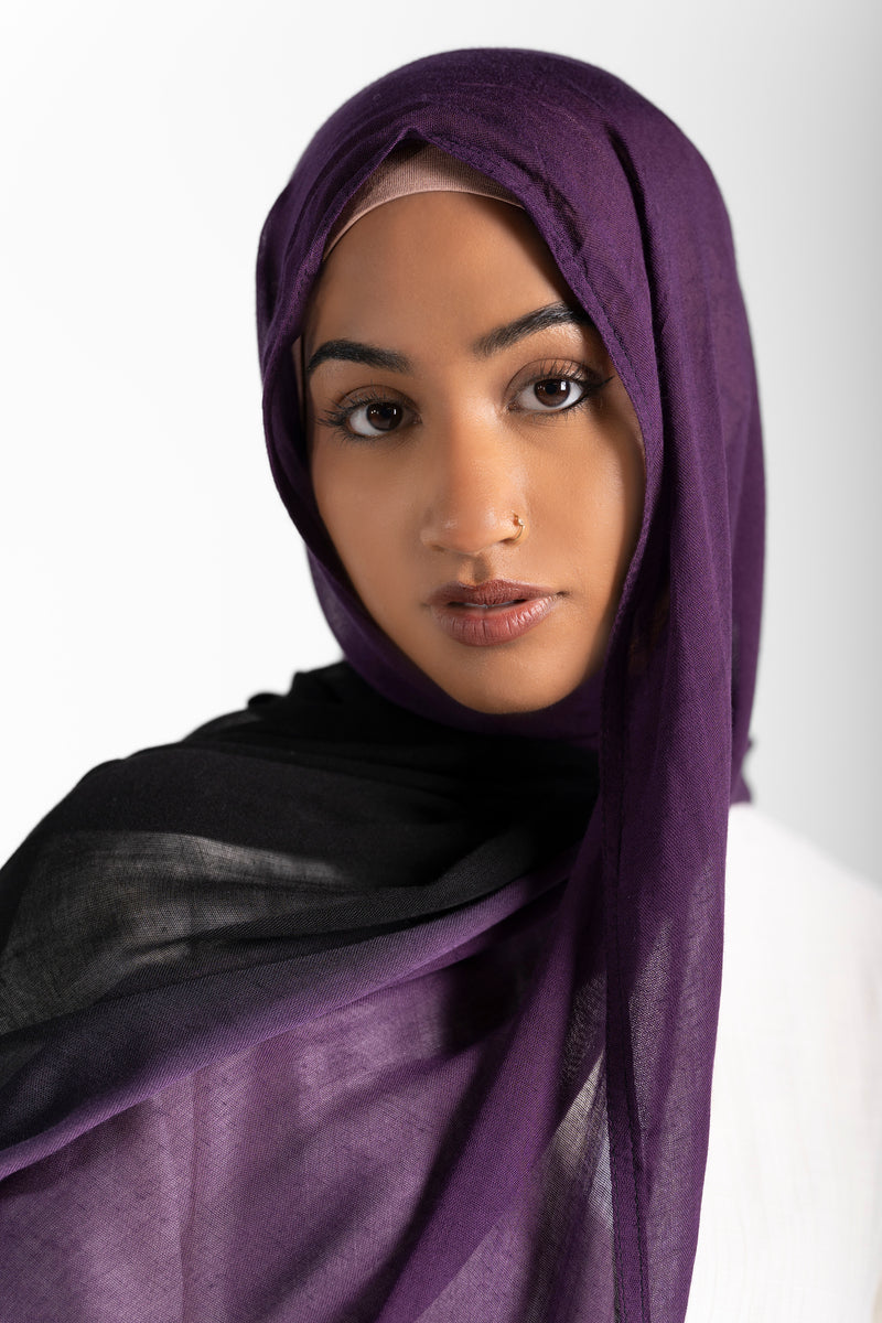 Modal Ombre Hijab - Black/Purple