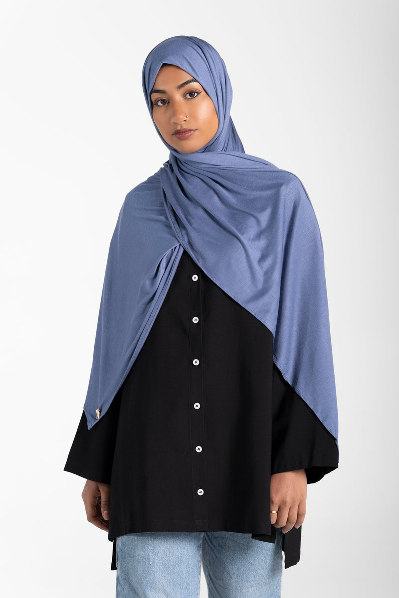 Jersey Hijab - Denim Blue