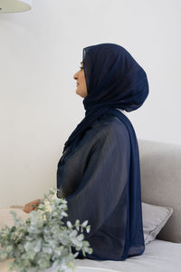 Chiffon Sparkle Hijab - dark blue