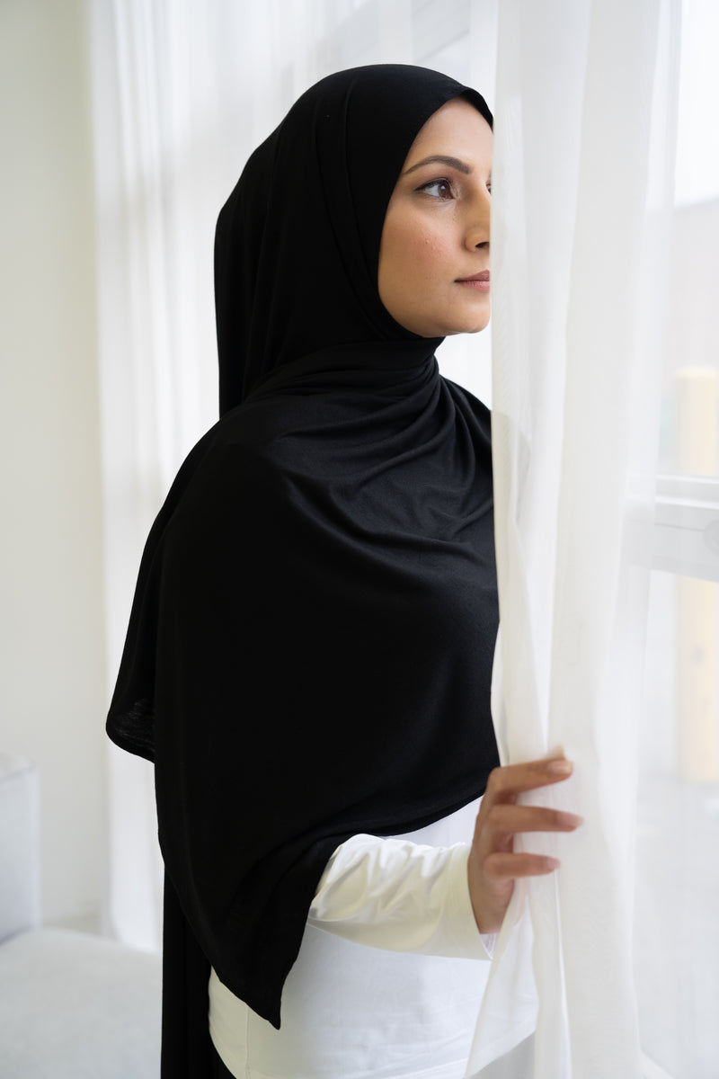 Jersey Hijab - black