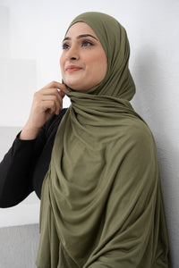 Jersey Hijab - olive green