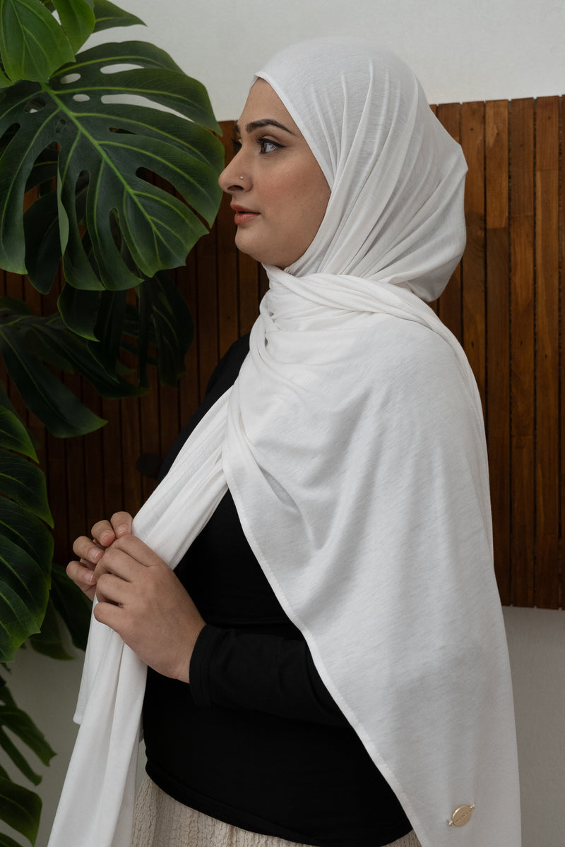 Jersey Hijab - white