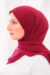 Satin Wavy Hijab - maroon