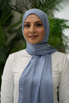 Satin Crinkle Hijab - Sky blue