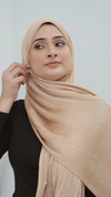 Satin Wavy Hijab - gold